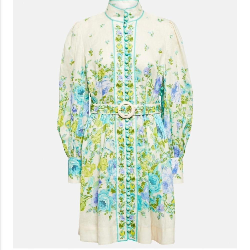 Zimmermann Raie printed linen minidress